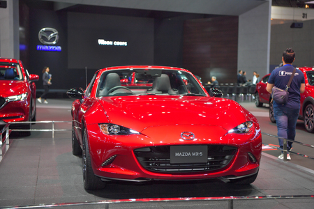 NONTHABURI - NOVEMBER 28: Mazda MX-5 car on display at The 35th Thailand International Motor Expo on November 28, 2018 in Nonthaburi, Thailand.のeditorial素材