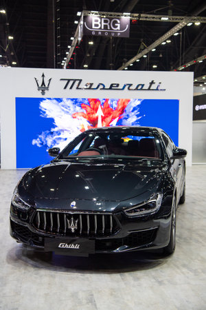 Maserati Ghibli on display at The 39th Thailand International Motor Expo 2022 on November 30, 2022 in Nonthaburi, Thailand.のeditorial素材