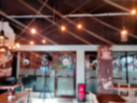 Blurred cafe background. blurry cafe with lots of lights