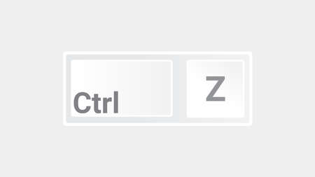 Ctrl Z keyboard key, copy and paste the key shortcut. Computer icon on gray backgroundのイラスト素材