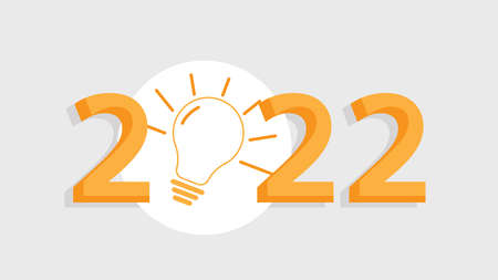 Happy New Year 2022 poster concept logo design. 2022 typography logo template for season celebration...