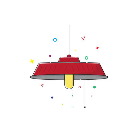 Hanging lamp icon in flat style. vector illustrationのイラスト素材