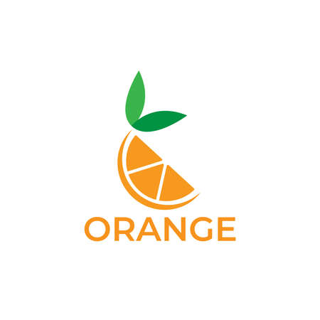 Orange vector logo. mango icon in flat style.のイラスト素材