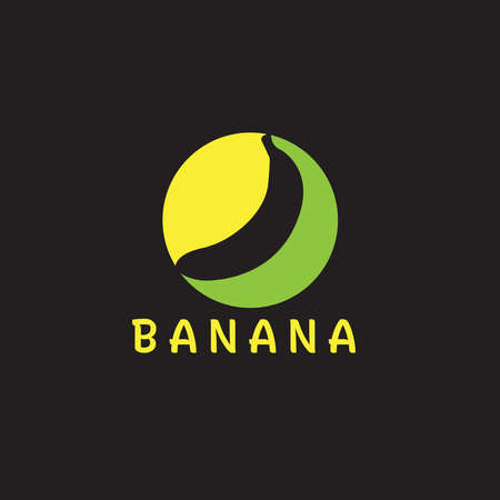 Banana vector logo. Banana icon in flat style.のイラスト素材