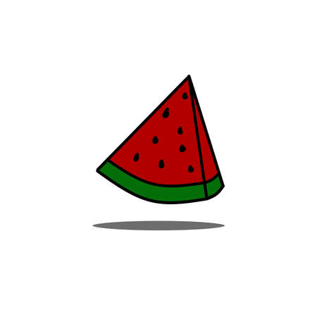 Watermelon flat design. vector illustrationのイラスト素材