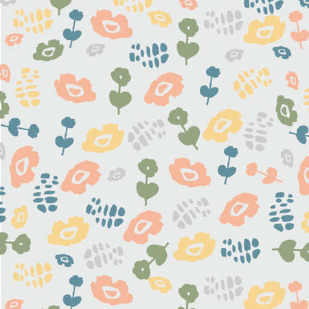 Vector flowers seamless pattern background