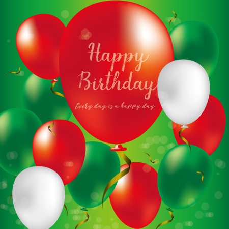 Birthday background with vector balloonsのイラスト素材