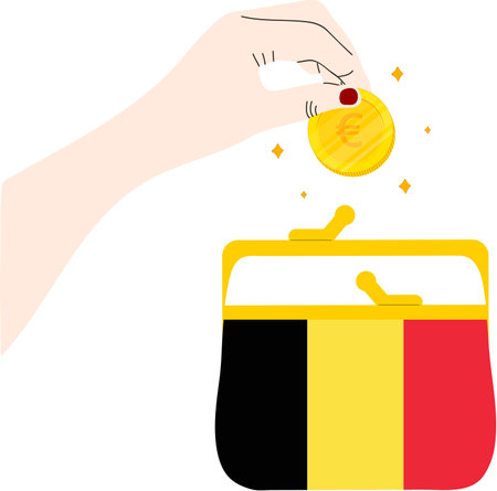Belgium vector hand drawn flag, EURのイラスト素材
