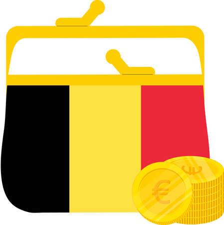 Belgium vector hand drawn flag, EURのイラスト素材