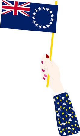 Cook Islands vector Flag hand drawn,Cook Islands dollar vector hand drawnのイラスト素材