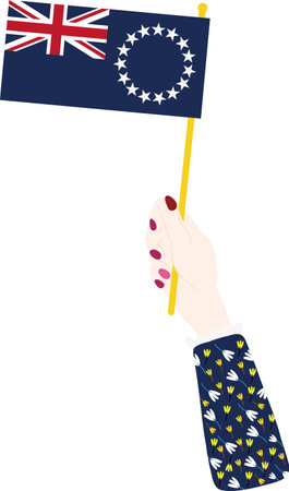 Cook Islands vector Flag hand drawn,Cook Islands dollar vector hand drawnのイラスト素材