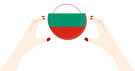 Bulgarian Flag hand drawn,Bulgarian lev hand drawn,Euro hand drawnのイラスト素材