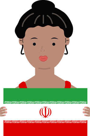 Iranian Flag hand drawn,Iranian rial hand drawnのイラスト素材