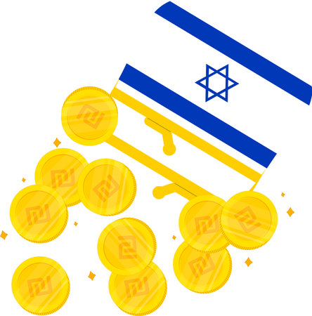 Israel Flag hand drawn,Israeli New Sheqel hand drawnのイラスト素材