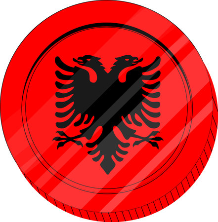 Albania Flag hand drawn,Albanian Lek hand drawnのイラスト素材