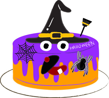 Halloween cupcakes. Cute kids in pumpkin, cat, vampire, witch hat, bat, skeleton and black cat costumes.のイラスト素材
