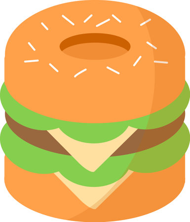 hamburger , illustration in a cartoon style.のイラスト素材