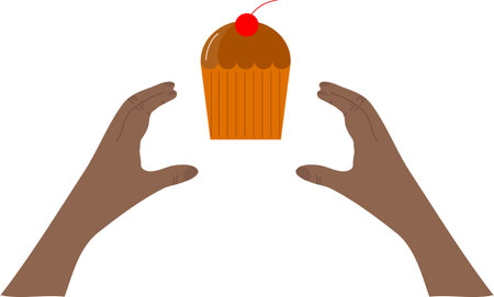 Chocolate Cupcakes. Party Cake Elements.のイラスト素材