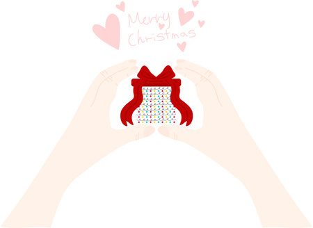 Christmas ornaments. wrapping paper. Christmas print supplies. Merry Christmas Party People Celebrating Christmas Flat Illustrationのイラスト素材