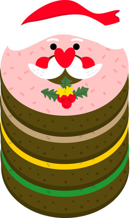 christmas Donut.wrapping paper. Christmas print supplies. Merry Christmas Party People Celebrating Christmas Flat Illustrationのイラスト素材