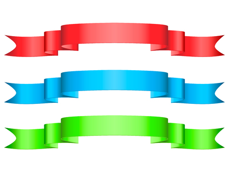 ribbons horizontal bannersのイラスト素材