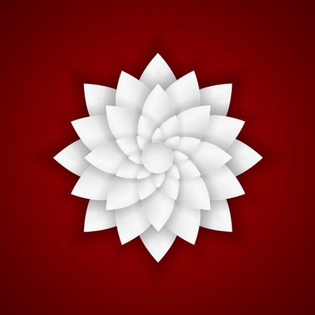 Paper flower on red background.のイラスト素材