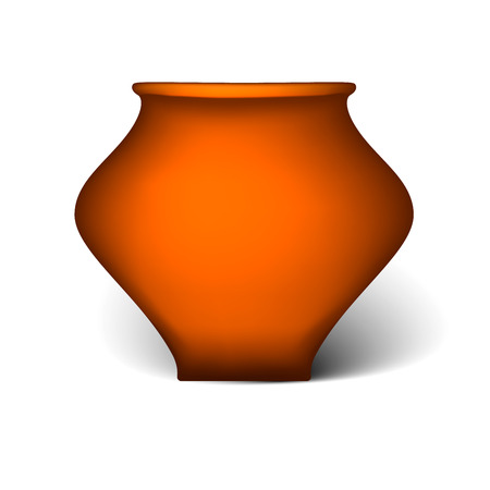 Clay pot isolated on whiteのイラスト素材