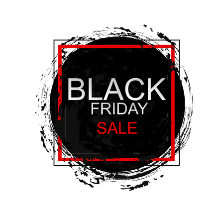 Black Friday Sale Poster. Template advertising poster design for gift card, flyer, presentation. Vector illustration.のイラスト素材