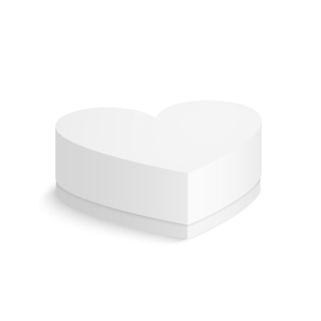 Mockup product Valentines Day heart cardboard package box Isolated on white background. Vector EPS10のイラスト素材