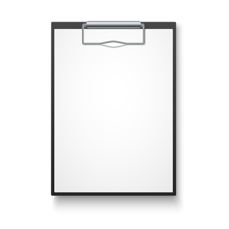 Black clipboard with blank white sheet.のイラスト素材