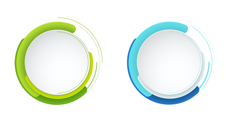 Modern vector abstract round banner set. Template for use in web or print design.のイラスト素材