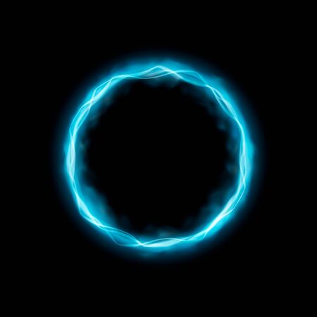 Round Frame With Glowing And Light Neon Round Frame With Smoke