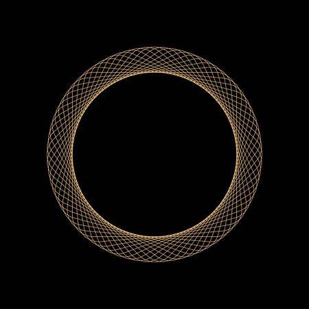 Decorative round gold frame for design. Elegant design element for logos, web, illustrations. Vector illustrationのイラスト素材