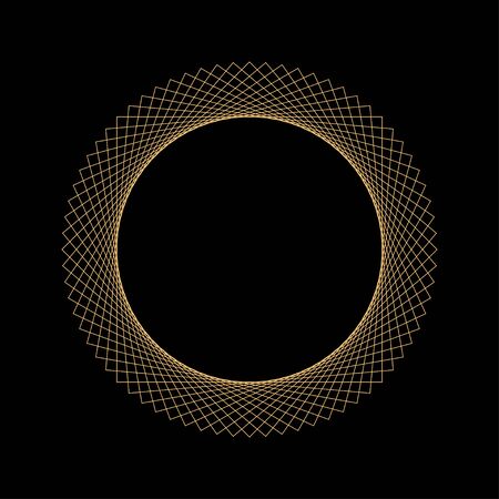 Decorative round gold frame for design. Elegant design element for logos, web, illustrations. Vector illustrationのイラスト素材