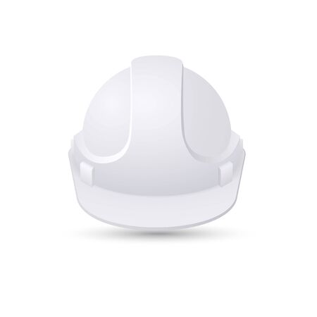 White Safety helmet isolated on white background. Work safety signのイラスト素材
