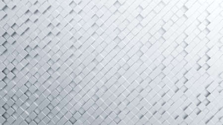 White cubes abstract pattern background. White block abstract modern cubes. 3D illustration. 4k