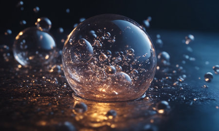 Water bubble on water splash background