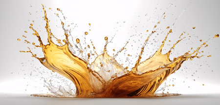 Liquid splash isolated on white background. Oil, Motor oil, Cosmetic serumの写真素材