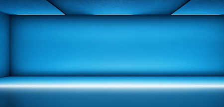 Panoramic abstract blue background for product presentationの写真素材