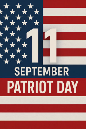 Patriotic poster for September 11 Memorial Dayの写真素材