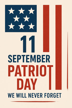 Patriotic poster for September 11 Memorial Dayの写真素材