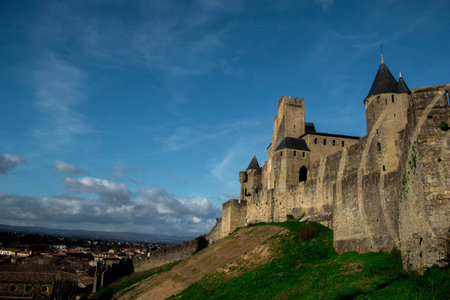 Castle landscape in Carcasonneのeditorial素材