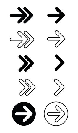 Set of arrow vector iconのイラスト素材