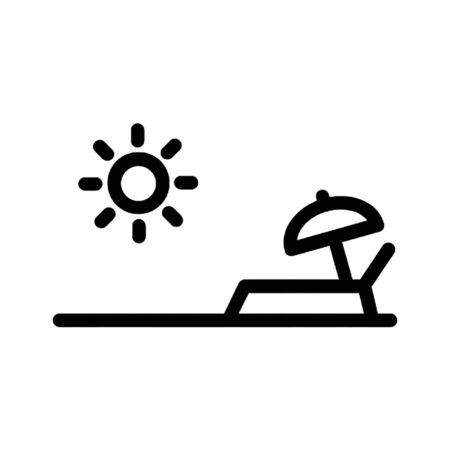 Beach bed vector iconのイラスト素材