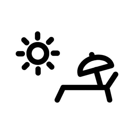 Beach bed vector iconのイラスト素材