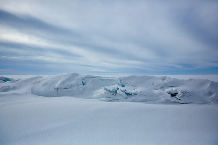 The ice hummock on Lake Balkhash. An ice hummock is an ice-field.