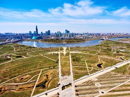 Center of the Nur-Sultan city, the capital of Kazakhstan.のeditorial素材