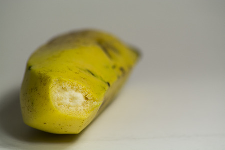 Banana on gray backgroundの写真素材