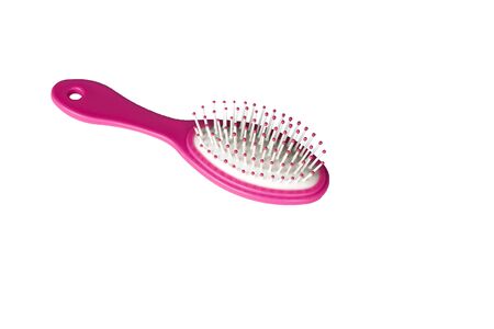 Pink comb for combing doll hairの写真素材