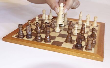 Chess on a chessboard. Game.の写真素材